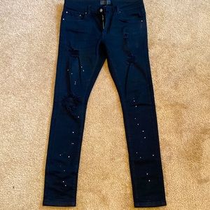 Tulones currency paint splatter skinny jeans